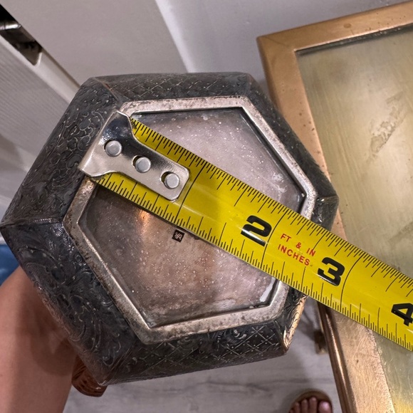 Antique E G Webster Silver Plate Copper Repousse Engraved Teapot Rattan Handle - Picture 8 of 8